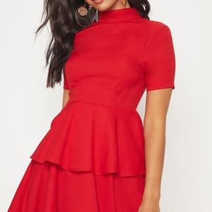 NEVER WORN Red PrettyLittleThing dress. Size 6.